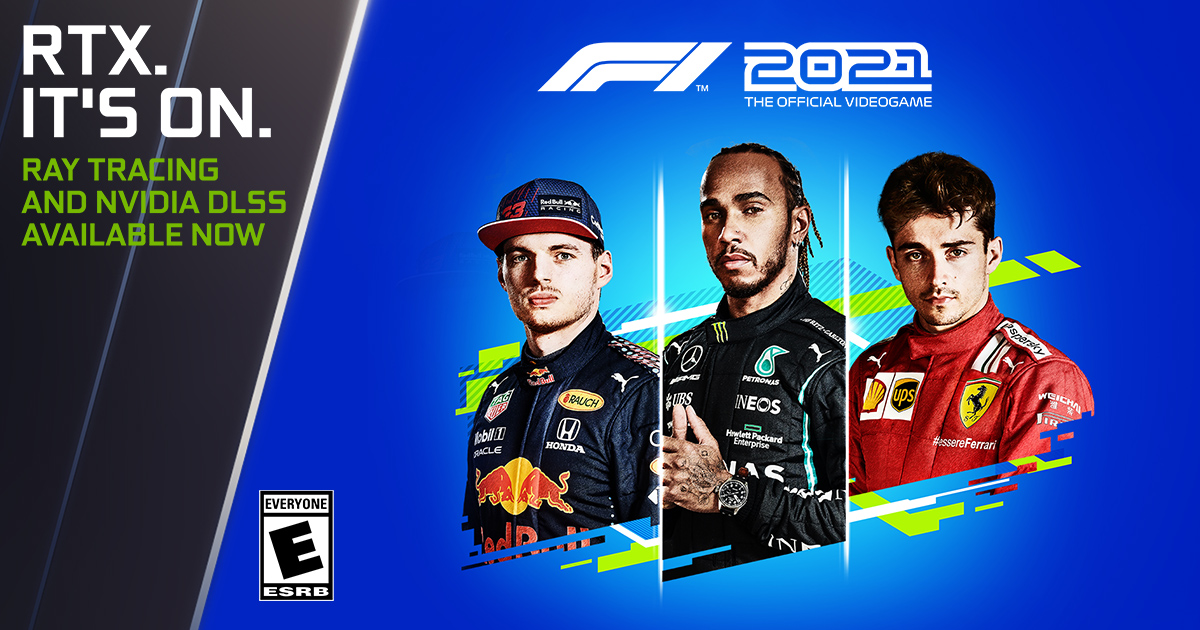 圖一 已正式推出的《F1 2021》支援光線追蹤及 NVIDIA DLSS，在 4K 畫質設定下提升 65 遊戲效能