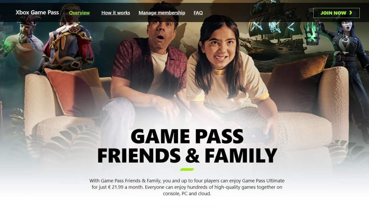 Xbox Game Pass 朋友與家人計畫公布價格