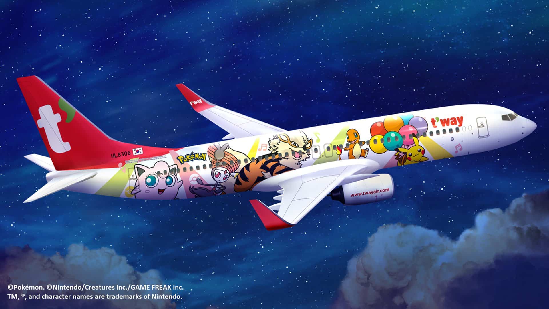 The-Pokemon-Company與韓國德威航空合作推出的「皮卡丘彩繪機-TW」即將啟航