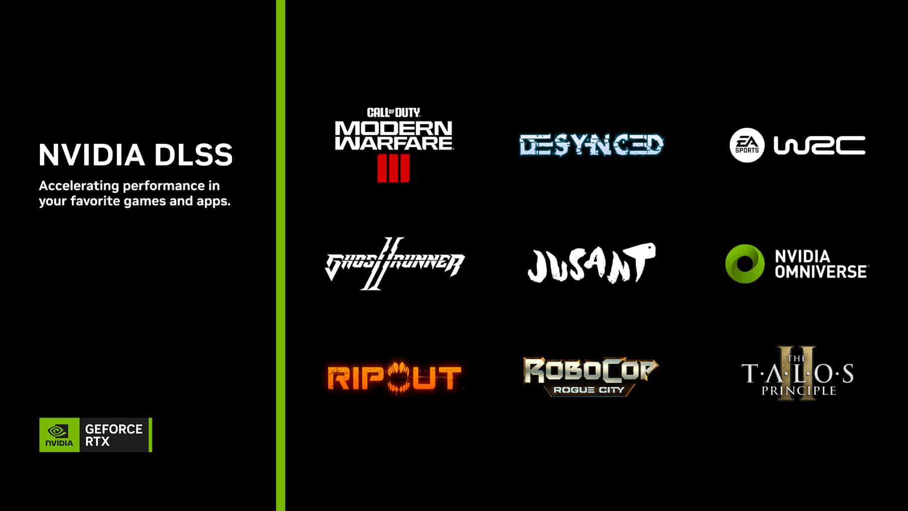 【NVIDIA-新聞照片】《決勝時刻：現代戰爭III-2023》等9款新遊戲及應用程式加入DLSS行列。