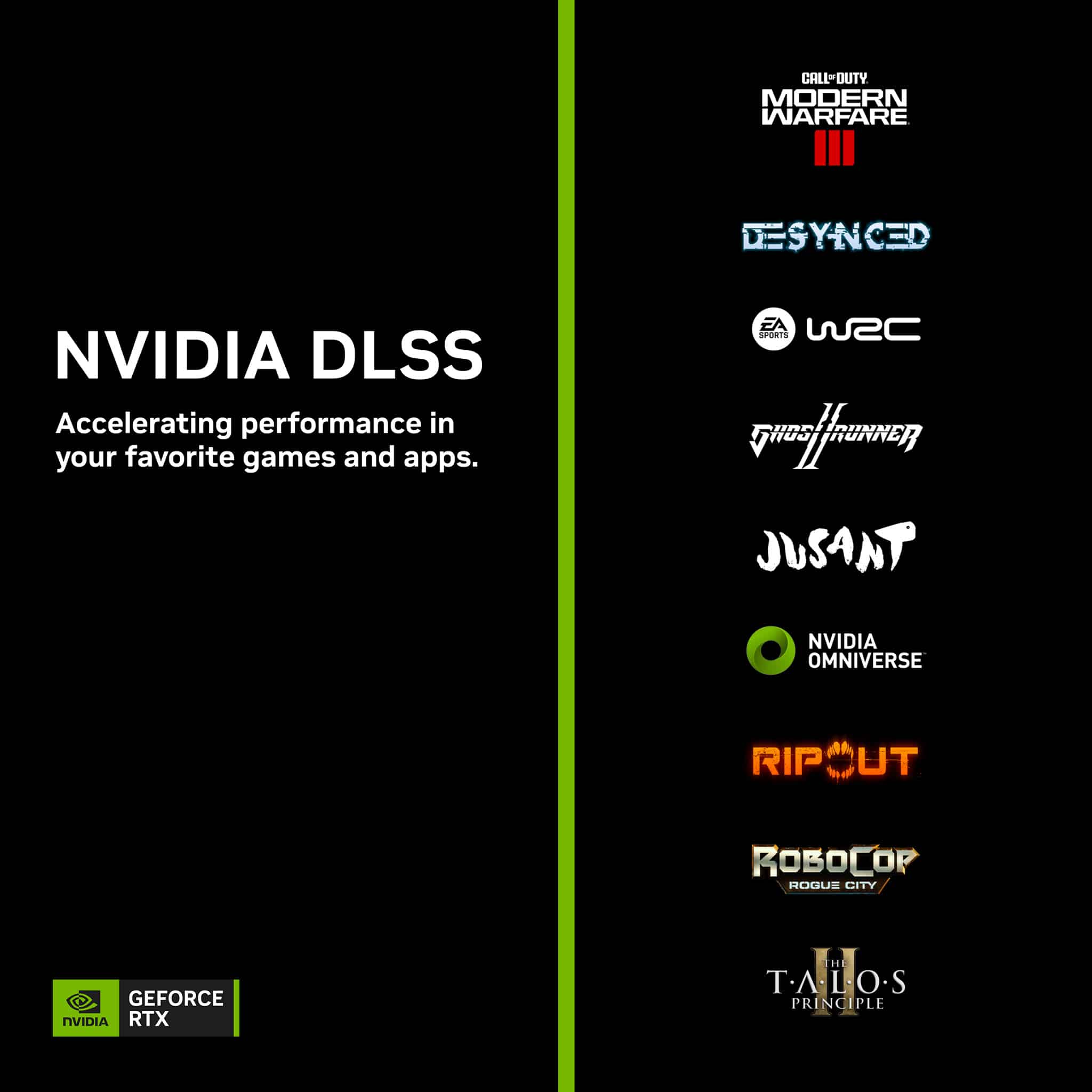 【NVIDIA-新聞照片】《決勝時刻：現代戰爭III-2023》等9款新遊戲及應用程式加入DLSS行列，讓玩家們享有更極致暢快的遊戲體驗。