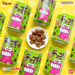 5【圖說】萬代「蠟筆小新巧克比可可風味餅乾」3月20日起在多家便利商店率先上架