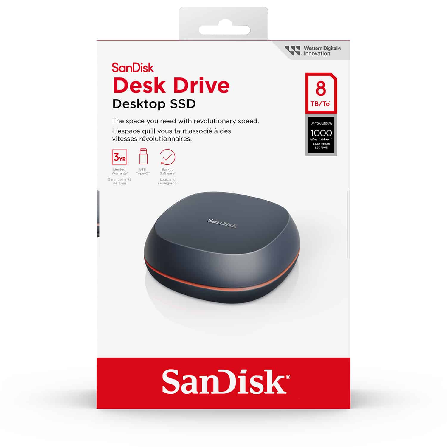 PKG: SanDisk Desk Drive, Desktop SSD, 4TB/8TB, NAM, Front/Back/L