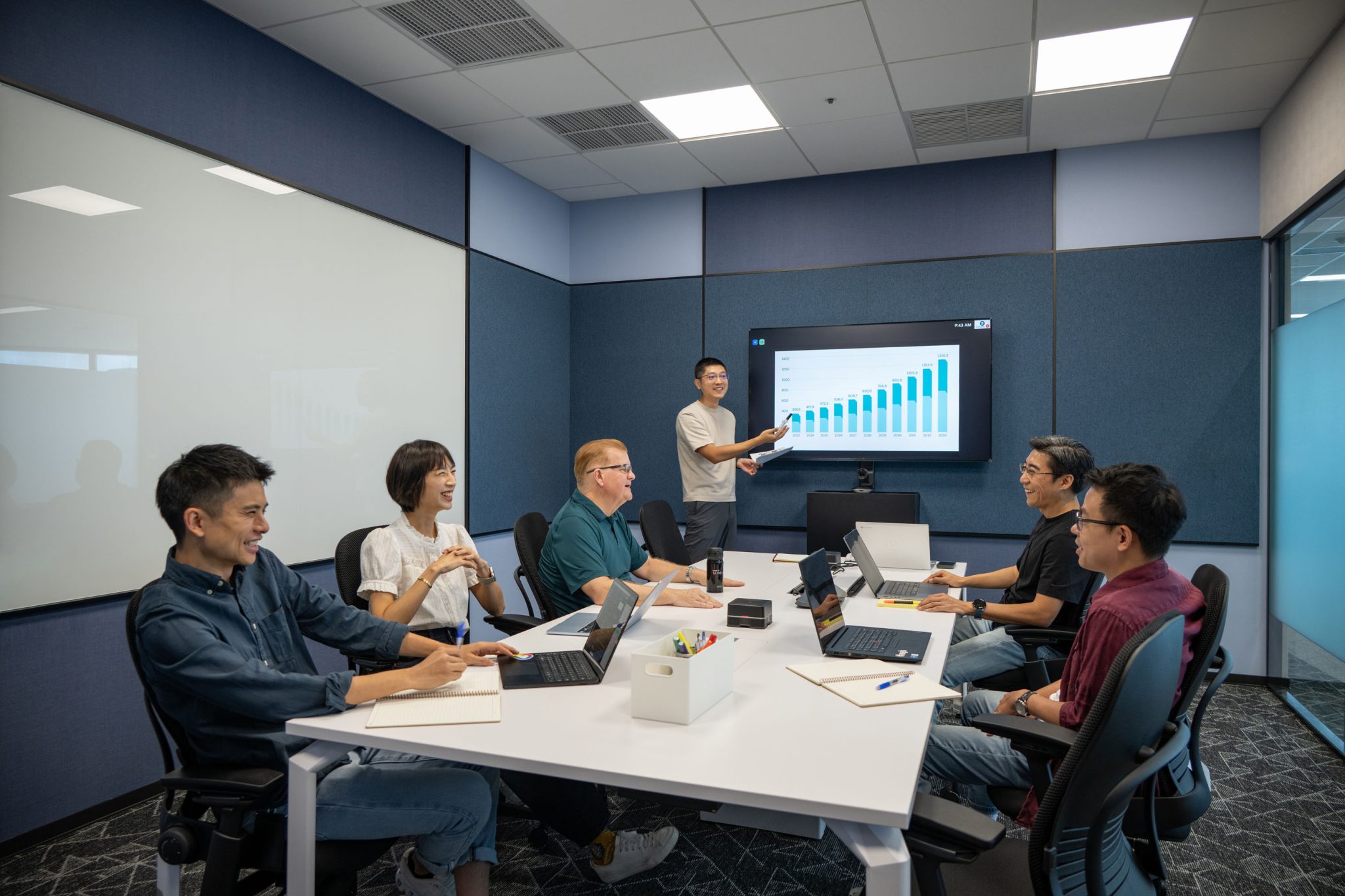 Google 圖五：Google 在台灣揭幕全新辦公室，打造總部外最大 AI 基礎建設硬體研發中心，圖為辦公室會議空間。