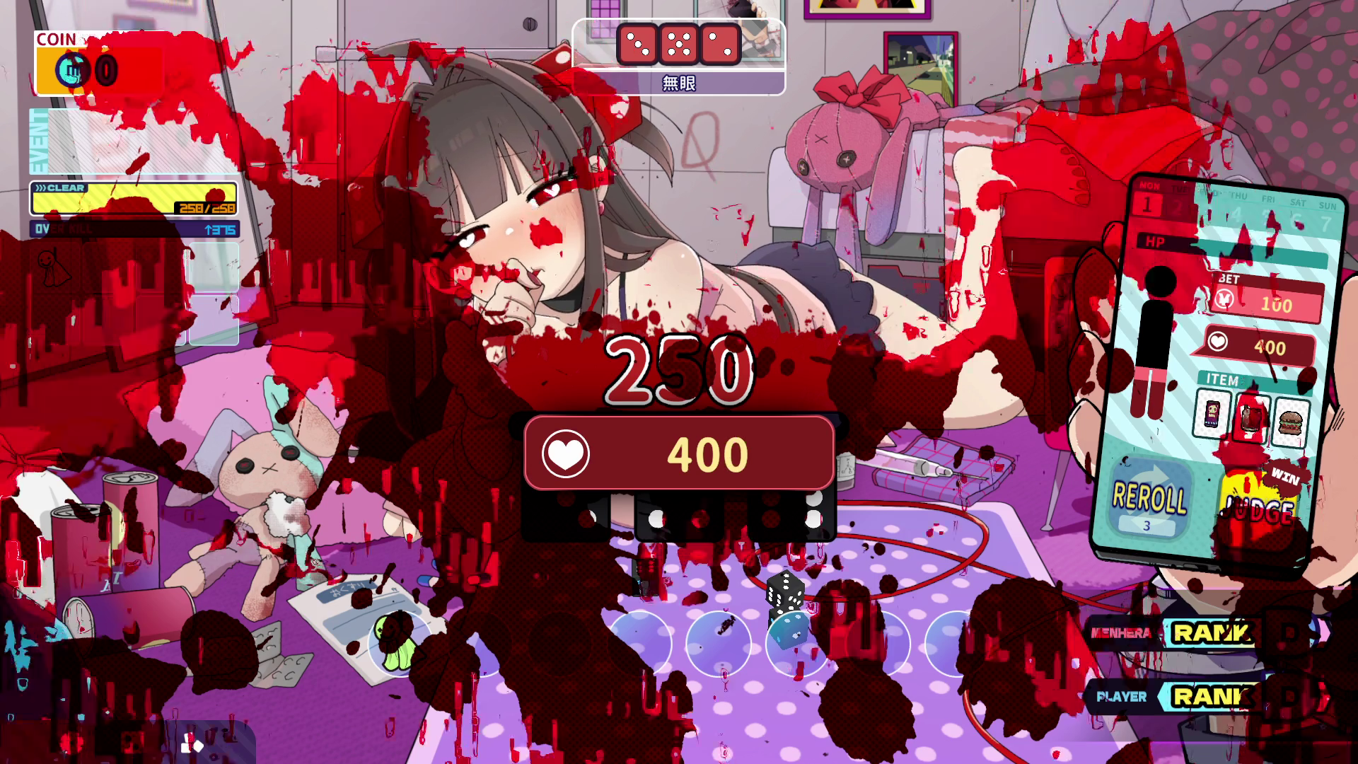 Blood drained by bet amount