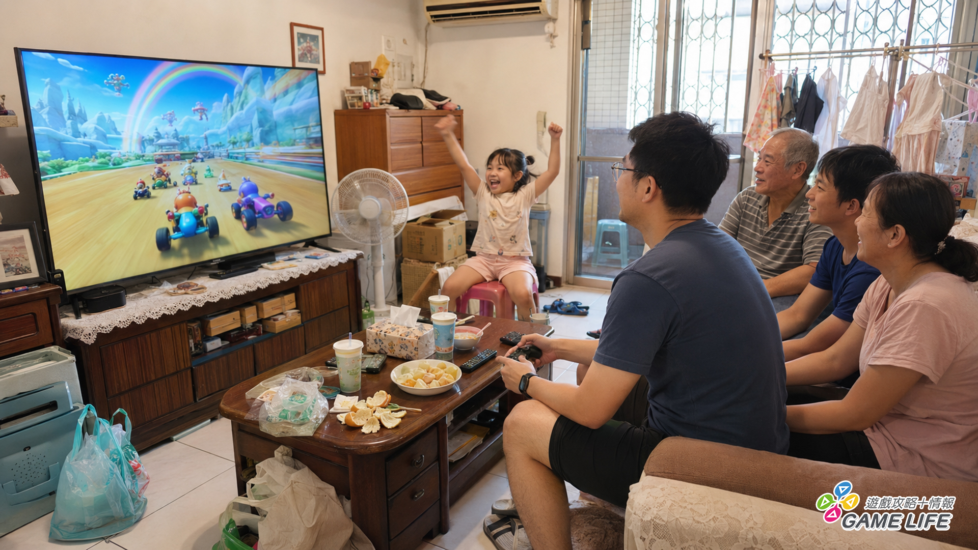 大尺寸電視也能兼顧全家同樂的派對遊戲需求