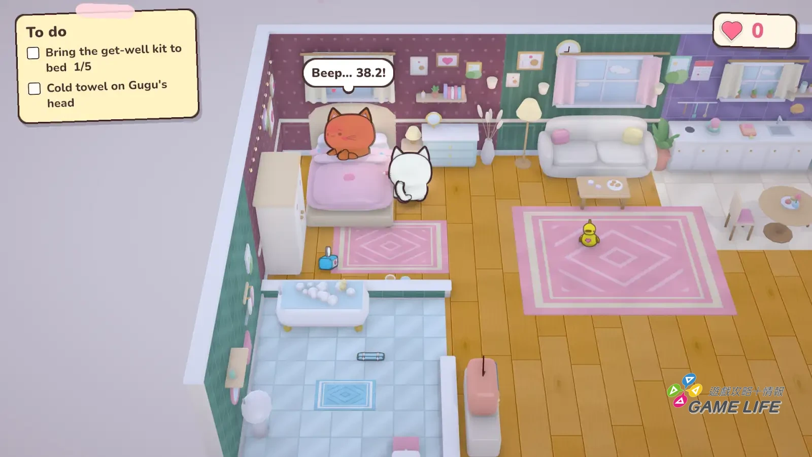 《Purrfect Together: Two Cozy Cats》白貓照顧生病的橘貓