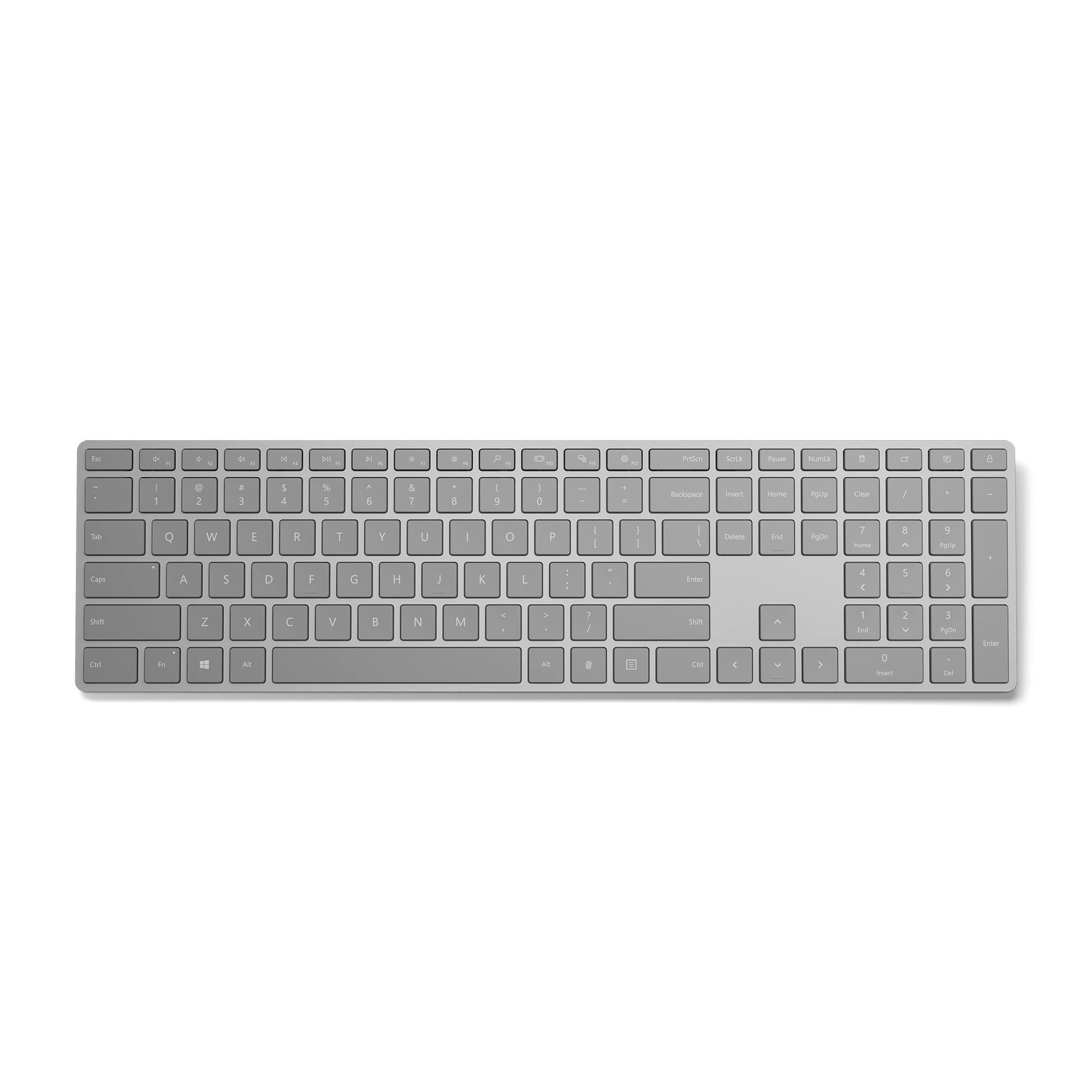 【新聞稿附圖】微軟具有指紋識別功能的時尚鍵盤以銀灰色金屬材質搭配簡約的外觀設計，.png