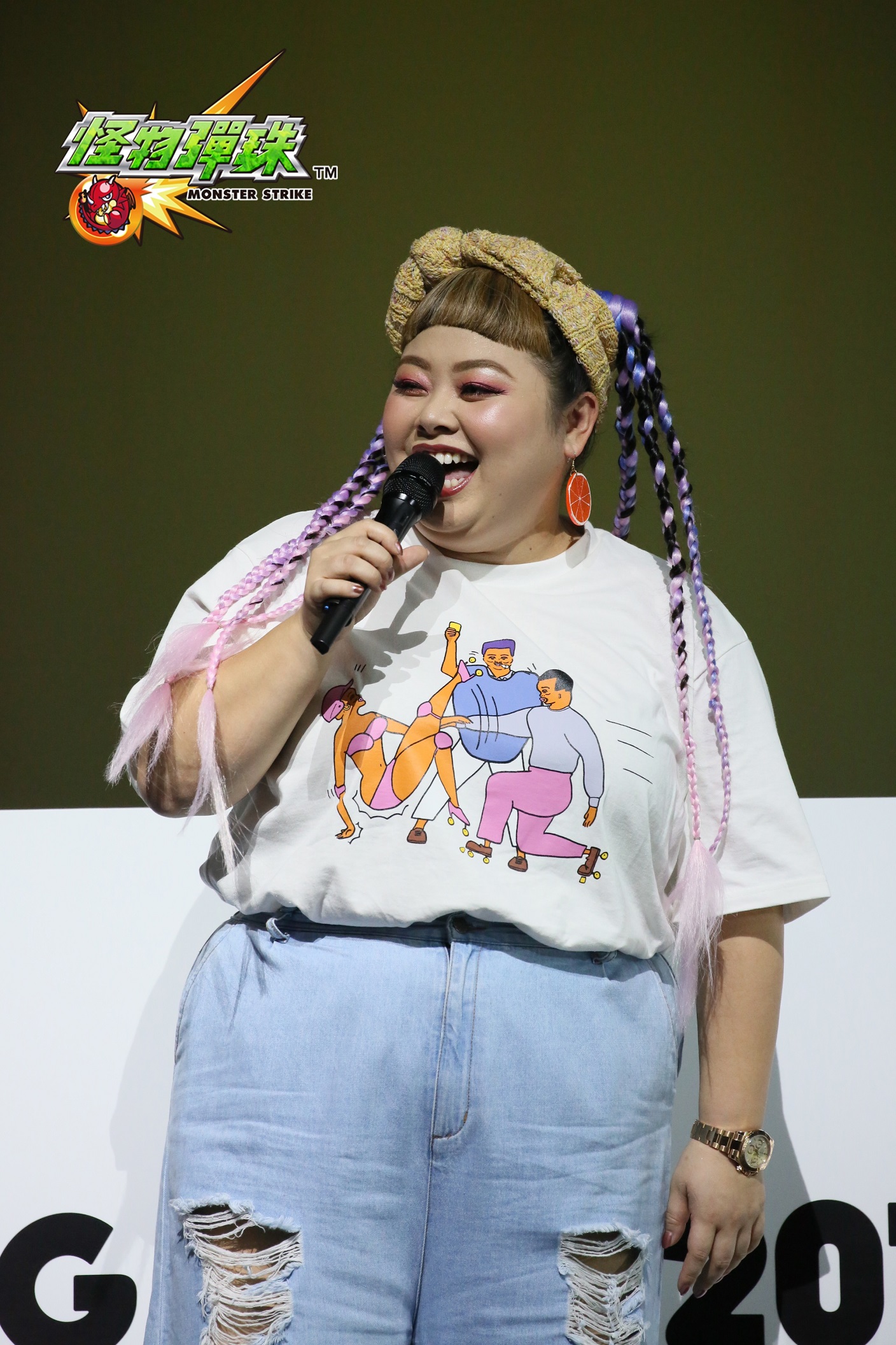 【圖5】人氣搞笑女星渡邊直美出席日本「XFLAG PARK 2018」,同時宣布成為《怪物彈珠》.jpg